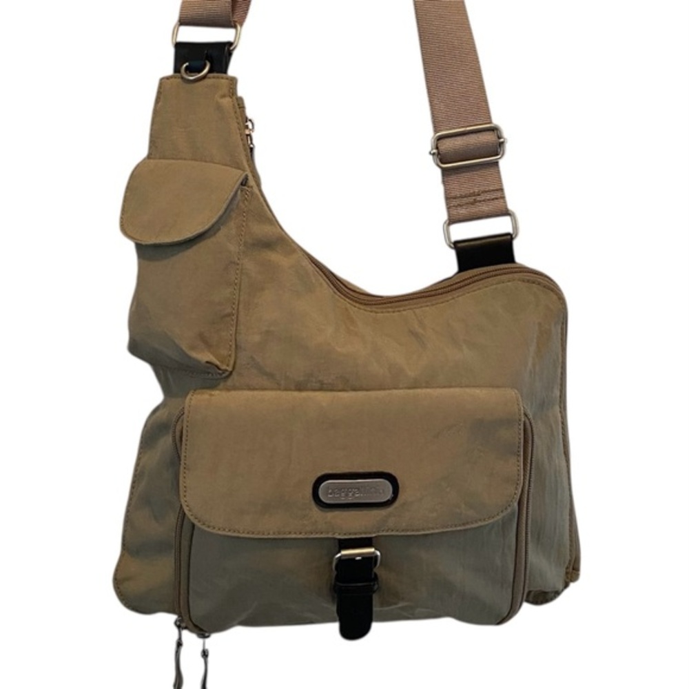 BAGGALLINI Uptown Taupe Sling Crossbody Bag